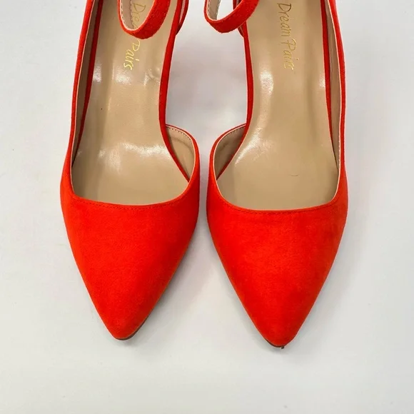 Dream Pairs Women's Red Suede Low Heel Dress Pump - Picture 4 of 11